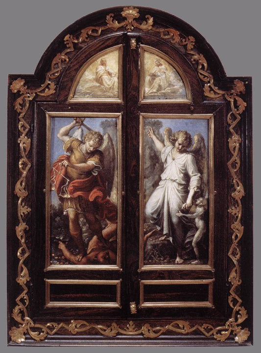 Triptych (closed), vintage artwork by Annibale Carracci, A3 (16x12") Poster Print