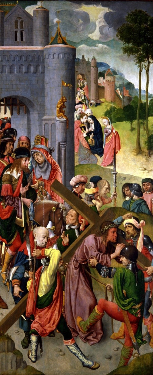 Triptych (detail left panel), vintage artwork by Master of the Virgo inter Virgines, A3 (16x12") Poster Print