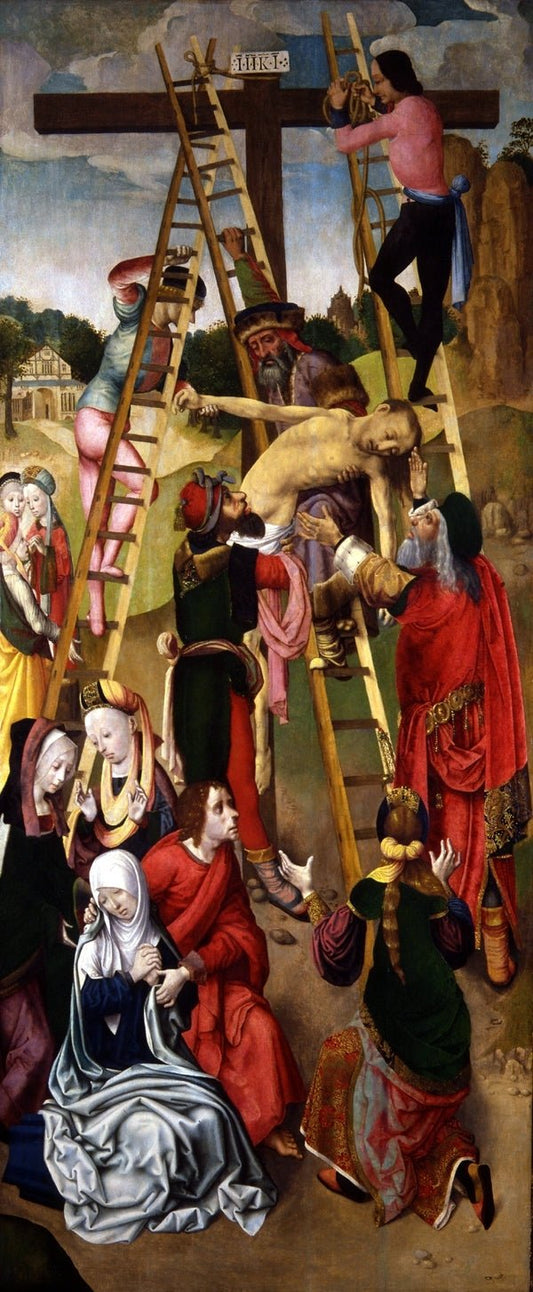 Triptych (detail right panel), vintage artwork by Master of the Virgo inter Virgines, A3 (16x12") Poster Print
