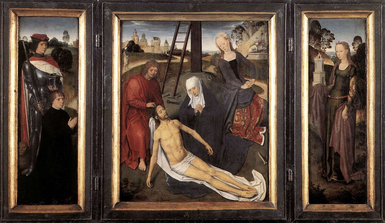 Triptych of Adriaan Reins, vintage artwork by Hans Memling, A3 (16x12") Poster Print
