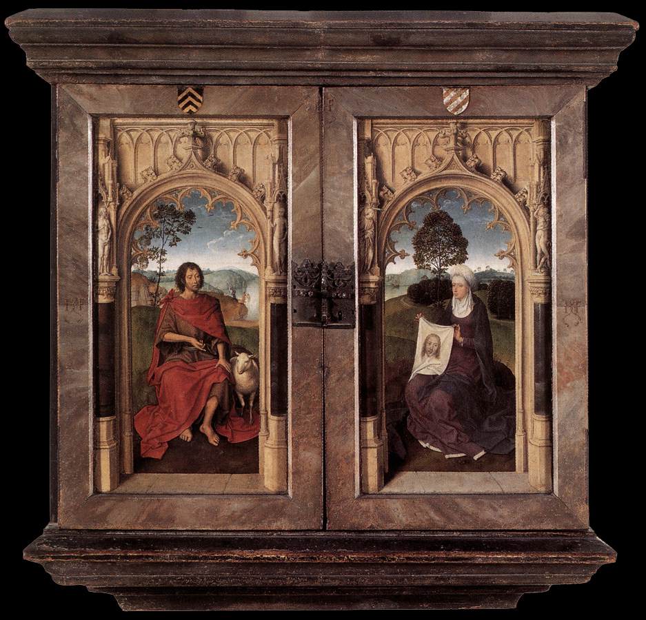 Triptych of Jan Floreins [closed], vintage artwork by Hans Memling, A3 (16x12") Poster Print