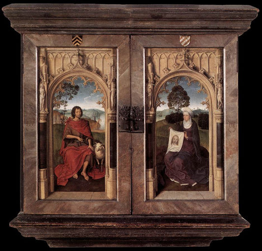 Triptych of Jan Floreins [closed], vintage artwork by Hans Memling, A3 (16x12") Poster Print