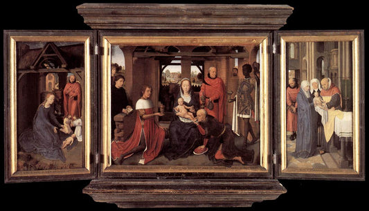 Triptych of Jan Floreins, vintage artwork by Hans Memling, A3 (16x12") Poster Print
