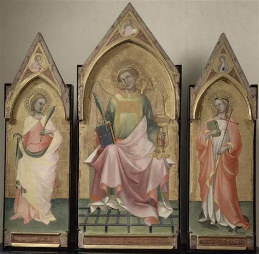 Triptych of Saint Lawrence, vintage artwork by Lorenzo Monaco, A3 (16x12") Poster Print
