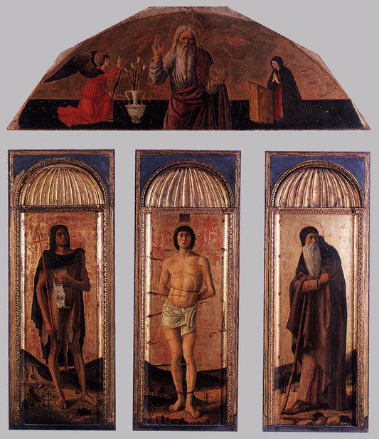Triptych of St Sebastian, vintage artwork by Jacopo Bellini, A3 (16x12") Poster Print