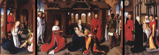 Triptych of The Adoration of the Magi, vintage artwork by Hans Memling, A3 (16x12") Poster Print