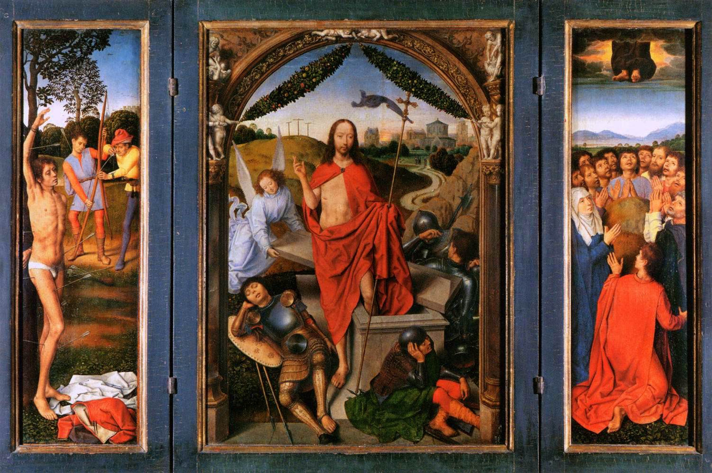 Triptych of the Annunciation, vintage artwork by Hans Memling, A3 (16x12") Poster Print
