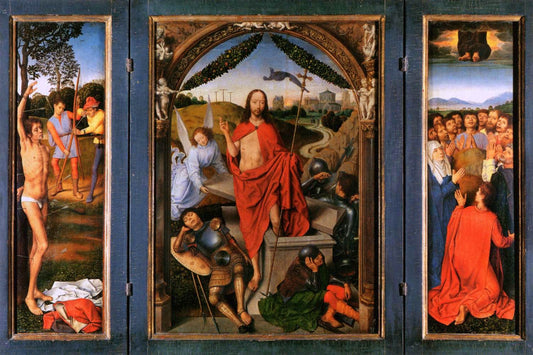 Triptych of the Annunciation, vintage artwork by Hans Memling, A3 (16x12") Poster Print