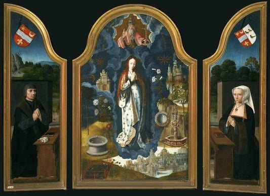 Triptych of the Immaculate Conception, vintage artwork by Adriaen Isenbrandt, A3 (16x12") Poster Print
