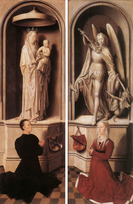 Triptych of the Last Judgment ~ Closed: Donors, vintage artwork by Hans Memling, A3 (16x12") Poster Print
