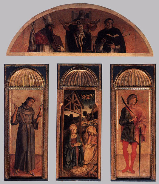 Triptych of the Nativity, vintage artwork by Jacopo Bellini, A3 (16x12") Poster Print