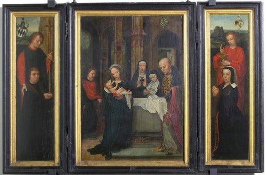Triptych (Presentation of Christ), vintage artwork by Adriaen Isenbrandt, A3 (16x12") Poster Print
