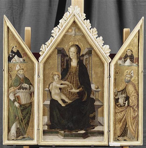 Triptych:  Virgin and Child, vintage artwork by Francesco Botticini, A3 (16x12") Poster Print