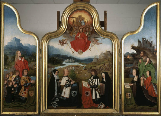 Triptych with the last judgment and donors, vintage artwork by Follower of Jan Mostaert, A3 (16x12") Poster Print