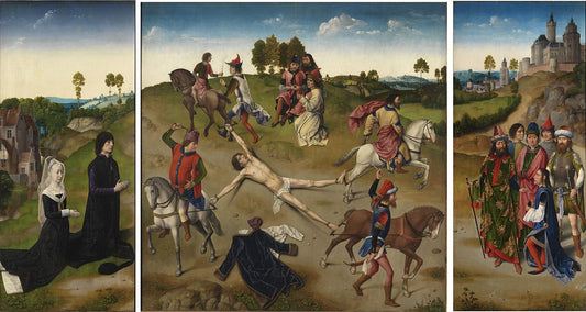 Triptych with the Martydom of Saint Hippolytus, vintage artwork by Dieric Bouts, A3 (16x12") Poster Print