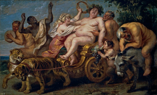 Triumph of Bacchus, vintage artwork by Cornelis de Vos, 12x8" (A4) Poster