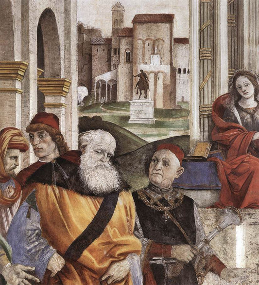 Triumph of St Thomas Aquinas over the Heretics (detail), vintage artwork by Filippino Lippi, A3 (16x12") Poster Print