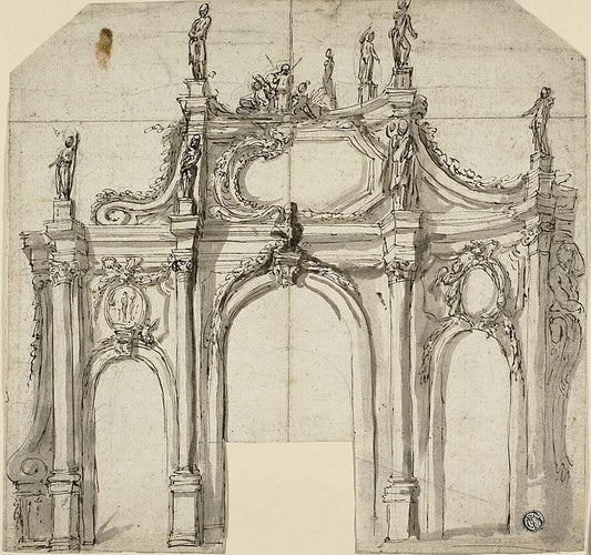 Triumphal Arch by  Unknown Artist (Italian, 17th century), 23x16"( A2 size) Poster Print