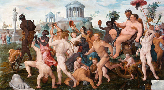 Triumphal Procession of Bacchus, vintage artwork by Maerten van Heemskerck, A3 (16x12") Poster Print