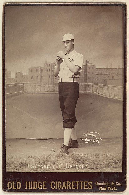 :Twitchell Pitcher Detroit from the series Old Judge Cigarettes 1887, vintage artwork, 16x12"(A3) Poster Print