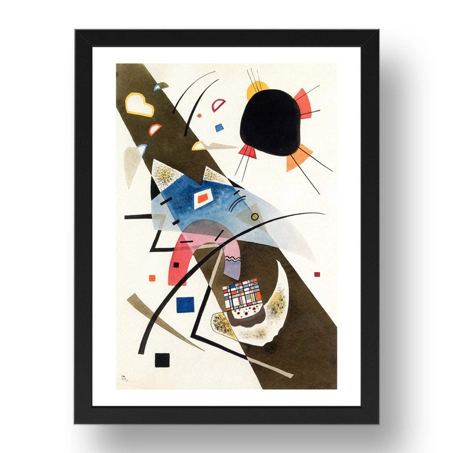 Two Black Spots 1923 by Wassily Kandinsky, 17x13" Frame