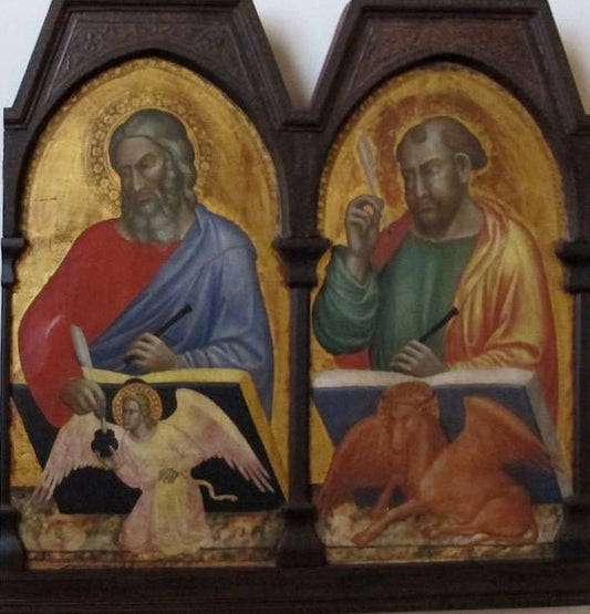 Two Evangelists, vintage artwork by Martino di Bartolomeo, A3 (16x12") Poster Print