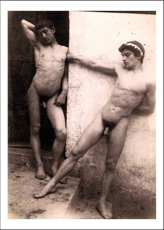 two males by Wilhelm von Gloeden, histoic photo, 12x8" (a4) Poster Print