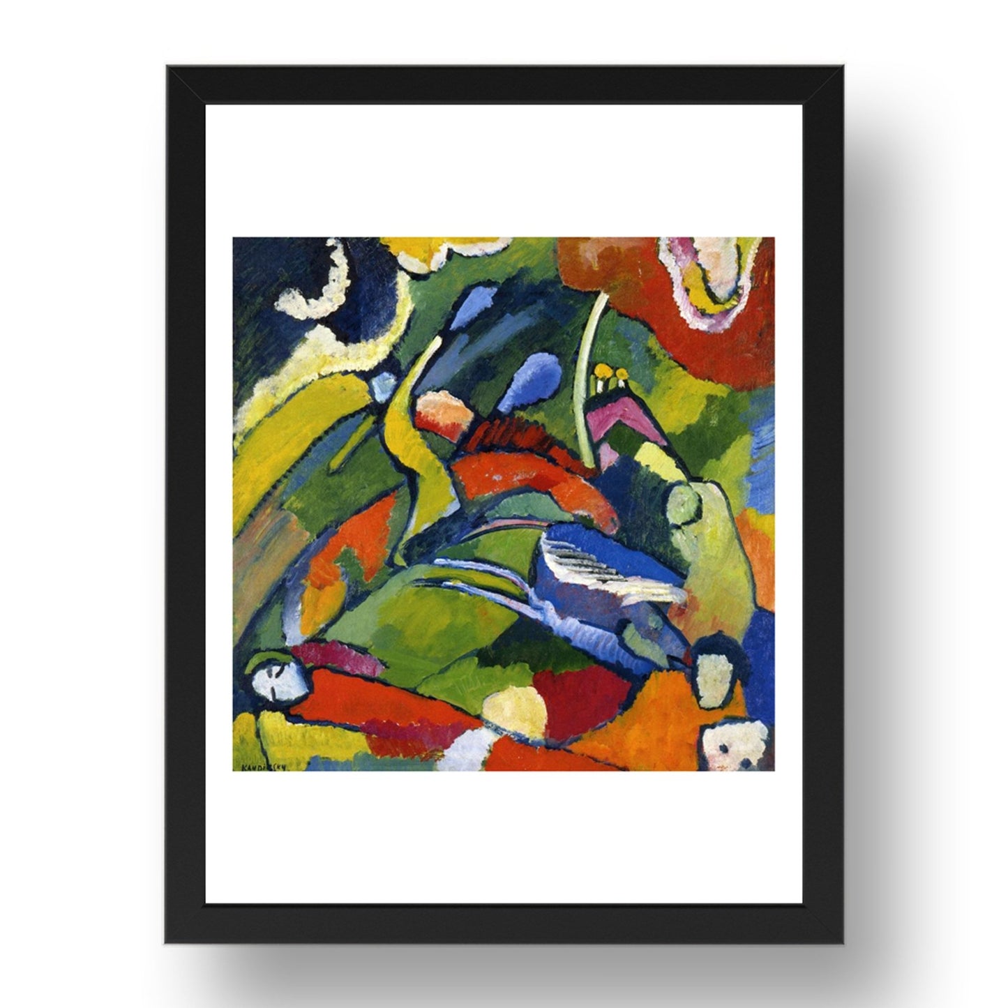Two Riders and Reclining Figure 1909 1910 by Wassily Kandinsky, 17x13" Frame
