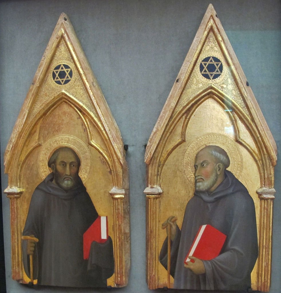 Two Unknown Saints, vintage artwork by Lippo Memmi, A3 (16x12") Poster Print