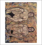 two crouching nudes- by Egon Schiele, 12x8" (A4) Poster Print
