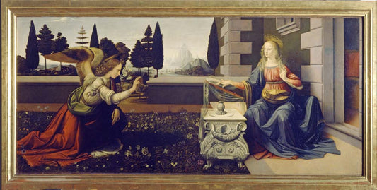 Annunciation by Leonardo da Vinci, ca.1472, 12x8" (A4) Poster