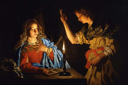annunciation by Mathias Stomer, 17th c., 12x8" (A4) Poster