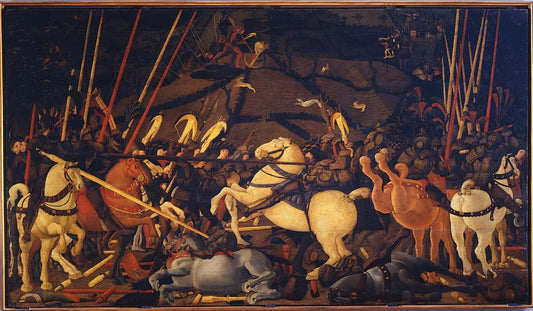 battle of san romano by Paolo Uccello, 1436-40, 12x8" (A4) Poster