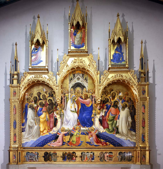 coronation of the virgin by Lorenzo Monaco, 1414, 12x8" (A4) Poster