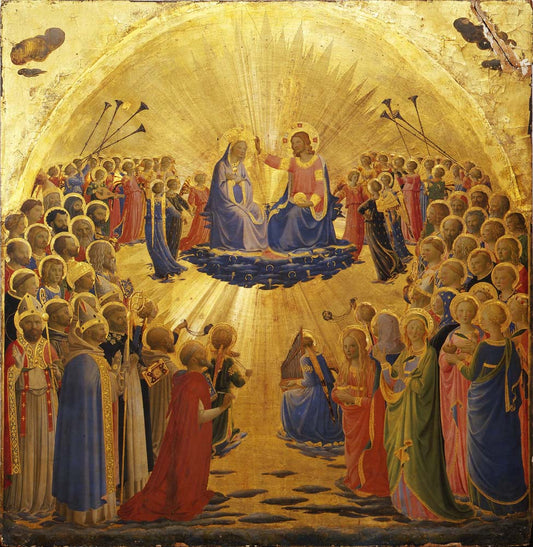 coronation of the virgin by B. Angelico o Fra' Angelico, 12x8" (A4) Poster