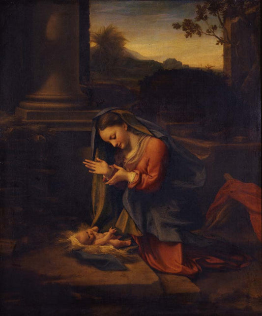 madonna adoring the child by Correggio Allegri, 12x8" (A4) Poster