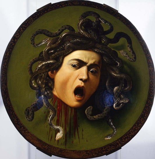 medusa caravaggio by Caravaggio Merisi, 1595-98, 12x8" (A4) Poster
