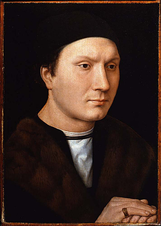 an unknown man with a letter by Hans M. Memling, 12x8" (A4) Poster