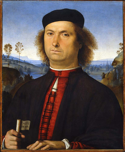 portrait of francesco delle opere by Perugino Vannucci, 12x8" (A4) Poster