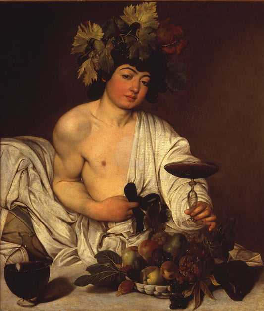 the adolescent bacchus by Caravaggio Merisi, 12x8" (A4) Poster