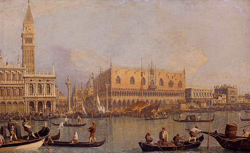 view of the ducal palace in venice by C. Canal, 12x8" (A4) Poster