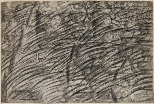 Umberto Boccioni - States of Mind Those Who Go, vintage art, A3 (16x12")  Poster Print 