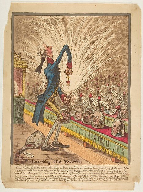 Uncorking Old Sherry March 10, 1805-James Gillray , vintage art, A3 (16x12") Poster Print