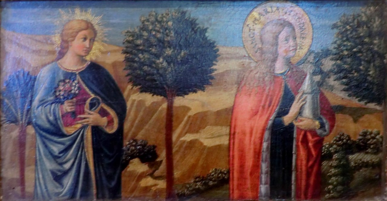 Une bienheureuse et Sainte Madeleine, vintage artwork by Benozzo Gozzoli, A3 (16x12") Poster Print