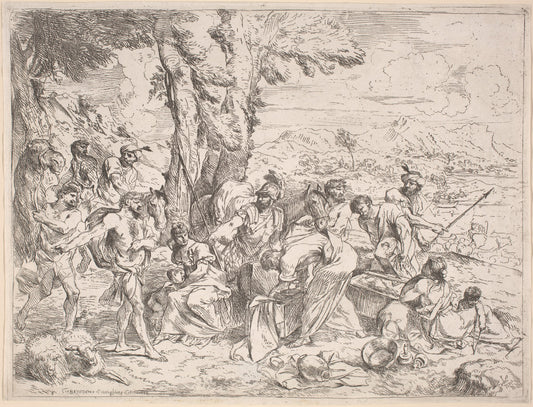 Rachel Concealing Laban's Idols by Giovanni Benedetto Castiglione (Italian, 1609 or before - 1664), 16X12"(A3)Poster Print