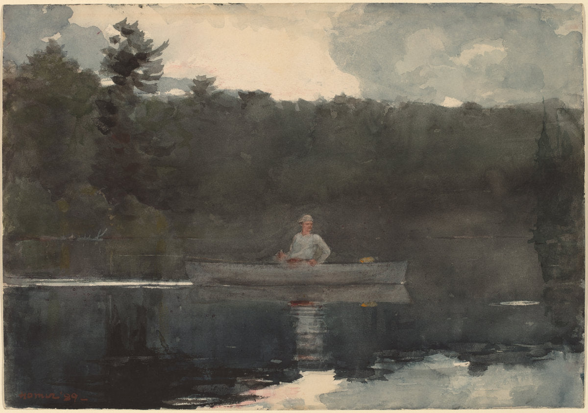 The Lone Fisherman by Winslow Homer (American, 1836 - 1910), 16X12"(A3)Poster Print