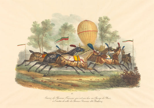 French Race Horses by Carle Vernet (French, 1758 - 1836), 16X12"(A3)Poster Print