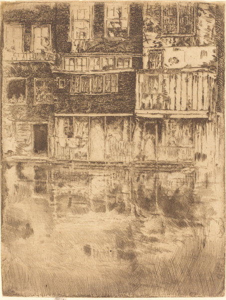 Square House, Amsterdam by James McNeill Whistler (American, 1834 - 1903), 16X12"(A3)Poster Print