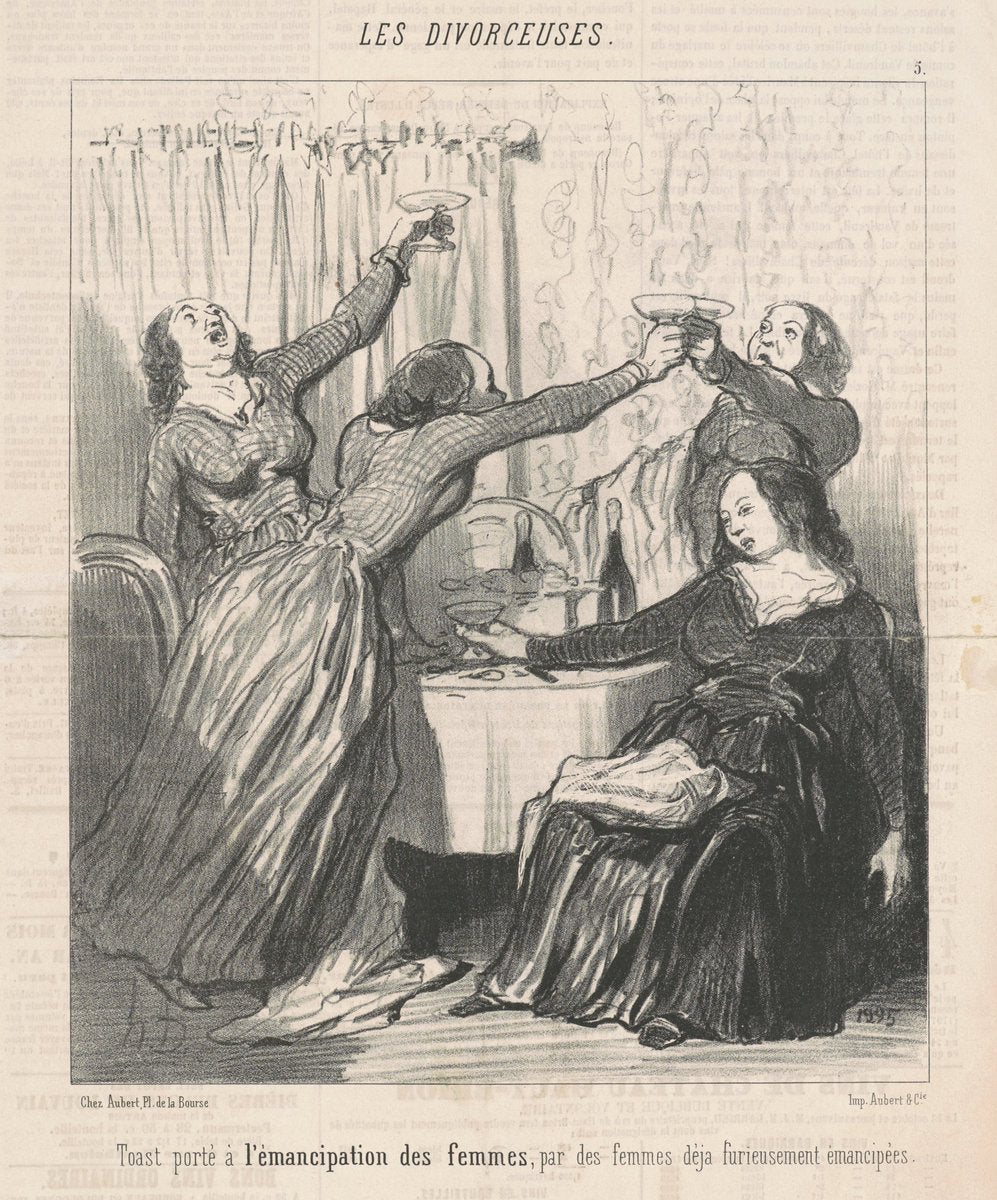 Toast porté a  l'émancipation des femmes ... by Honoré Daumier (French, 1808 - 1879), 16X12"(A3)Poster Print