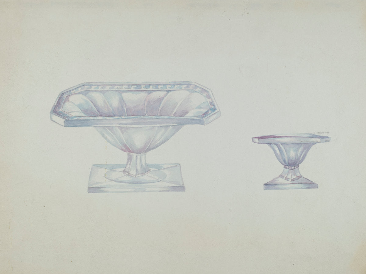 Glass Nut Dishes by Beulah Bradleigh (American, active c. 1935), 16X12"(A3)Poster Print